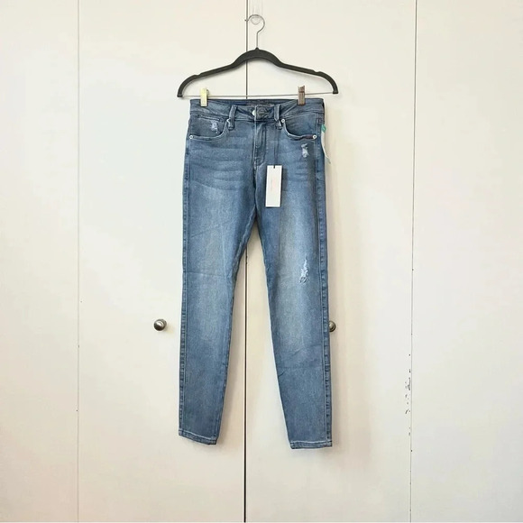 NWT Just USA Vale Distressed Low Rise Skinny Jeans Indigo Wash size 26 - Picture 1 of 9